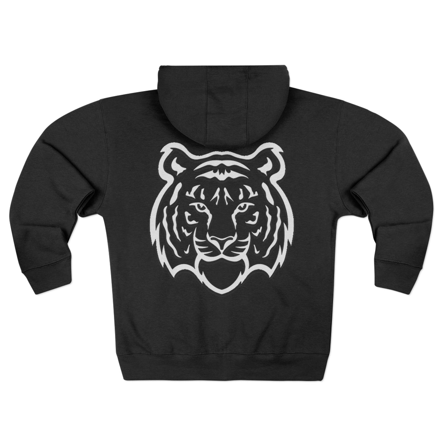 Casual White Tiger Zip Hoodie