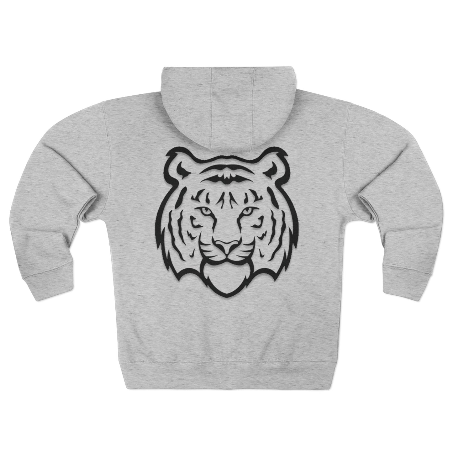 Casual Black Tiger Zip Hoodie