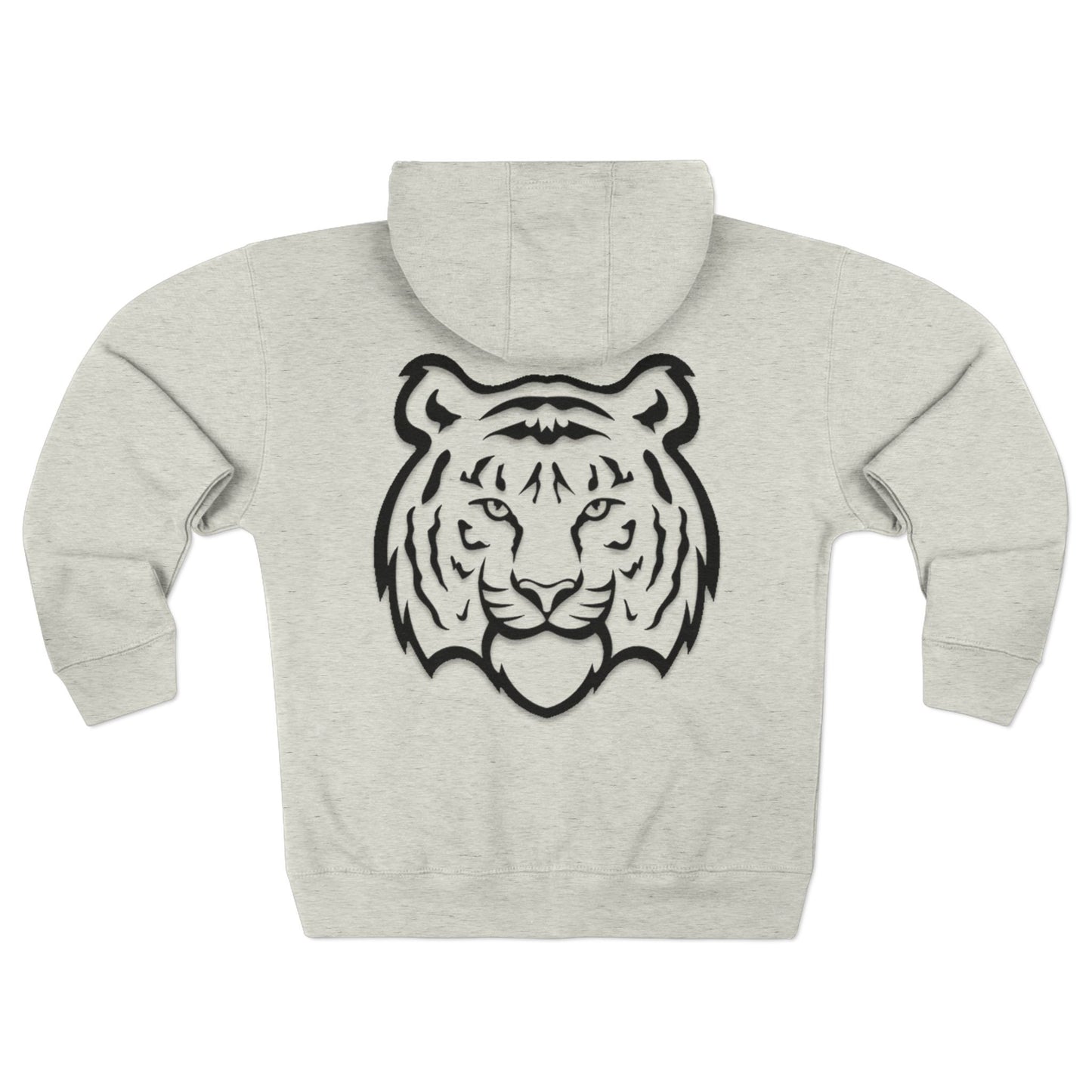 Casual Black Tiger Zip Hoodie